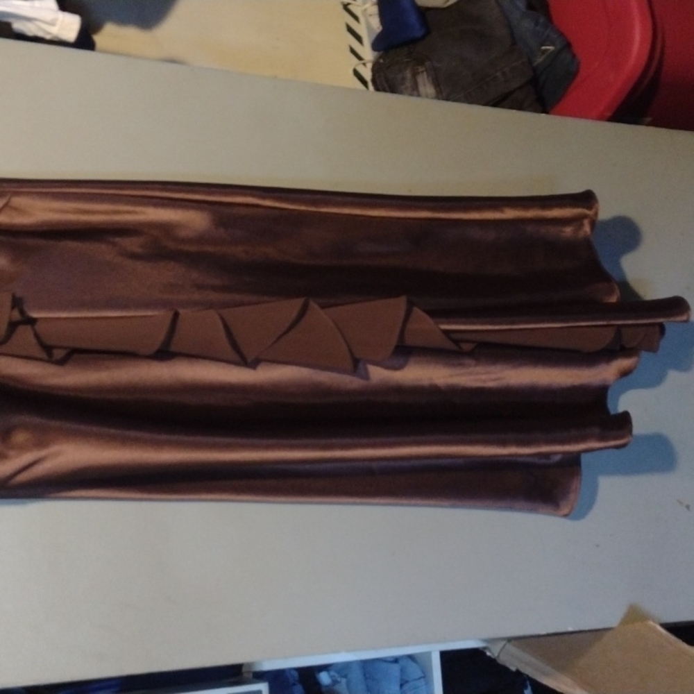 Betsy & Adam Brown Halter Prom Dress - Picture 6 of 14